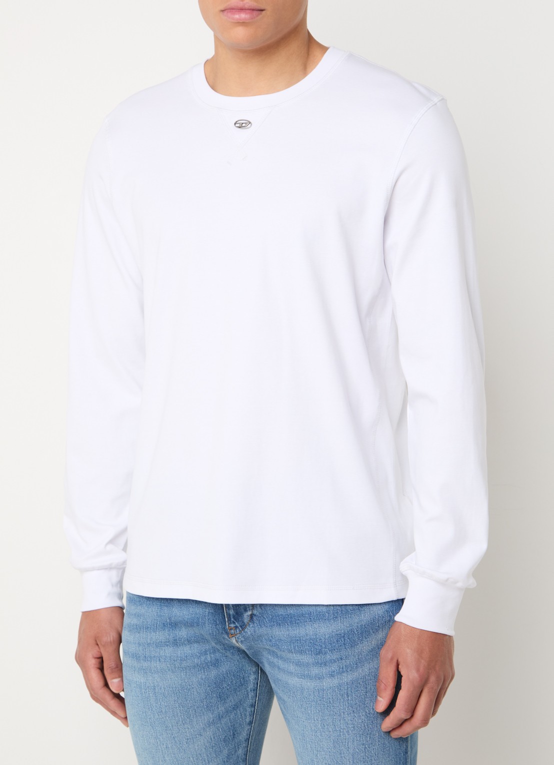 Diesel T-Madjust-Ls longsleeve met logo - detail 3 wit