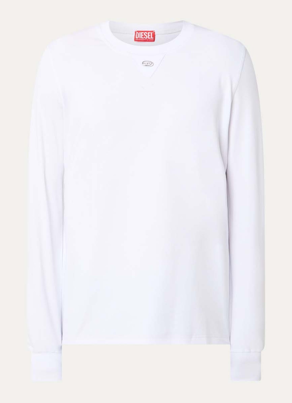 Diesel T-Madjust-Ls longsleeve met logo - voorkant wit