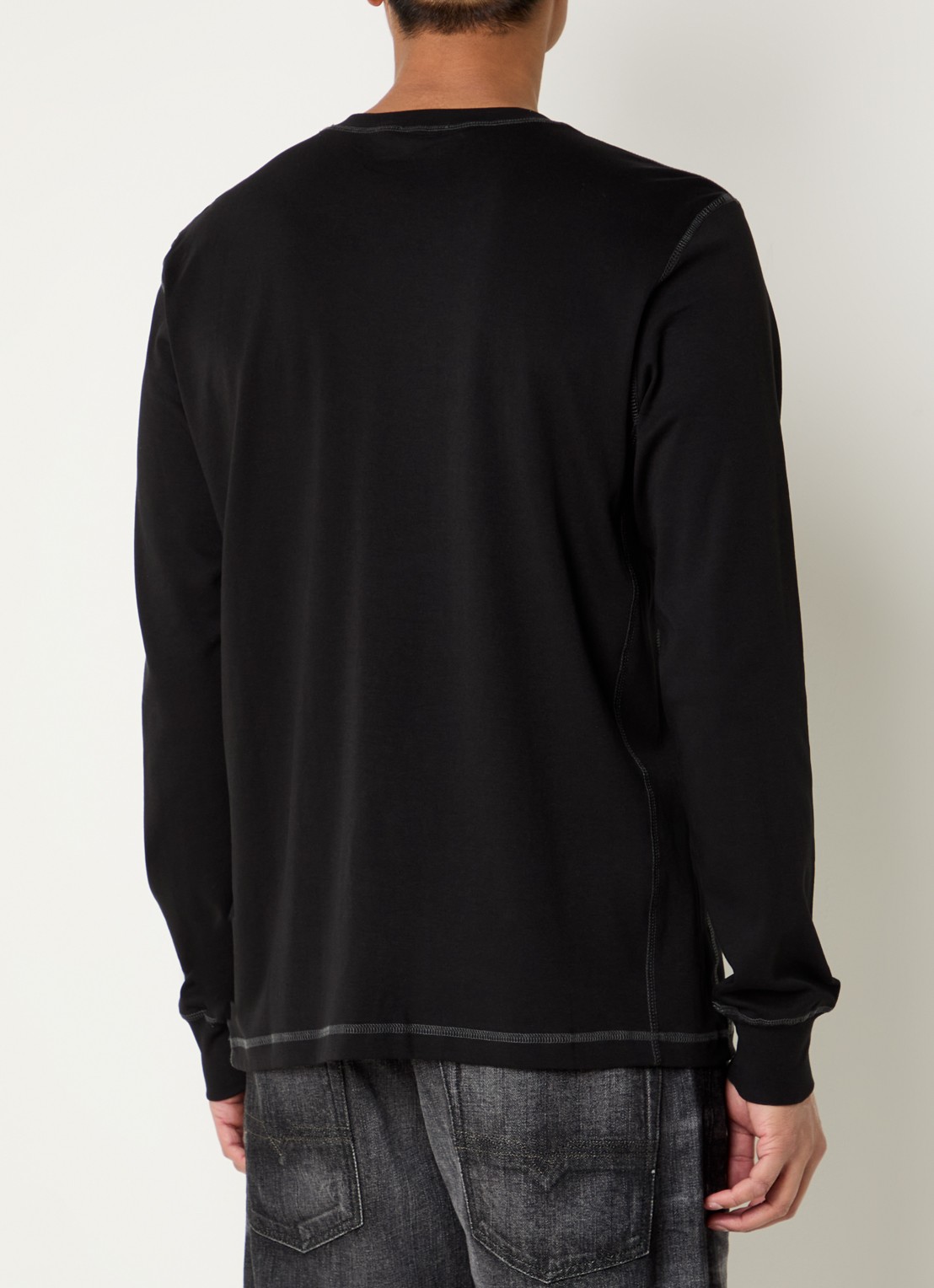 Diesel T-Madjust-Ls-Tr longsleeve met logo - achterkant 3 zwart