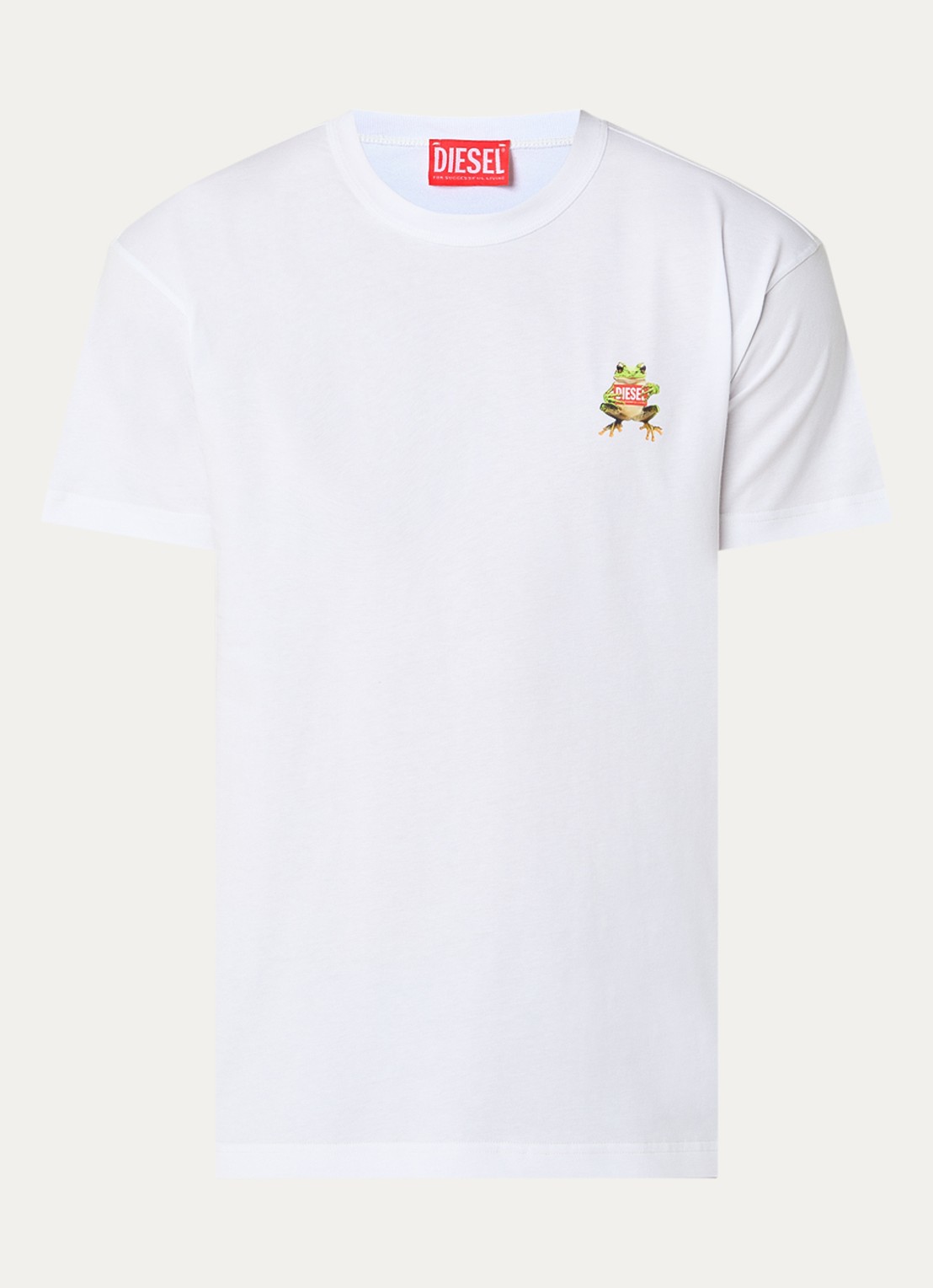Diesel T-Norm-Frog T-shirt met logo - voorkant 2 wit