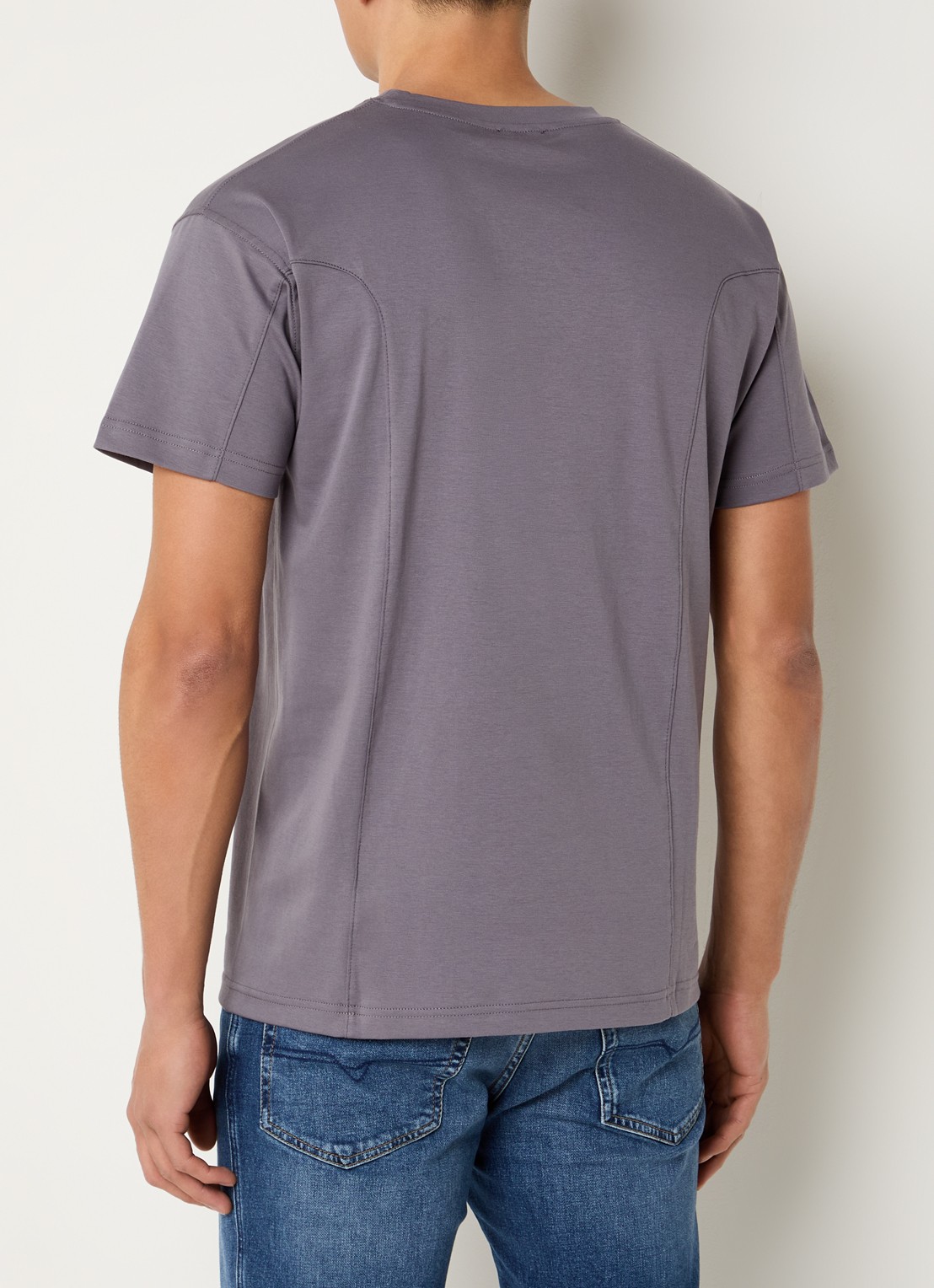 Diesel T-Norm-Int T-shirt met logoborduring - achterkant 4 taupe