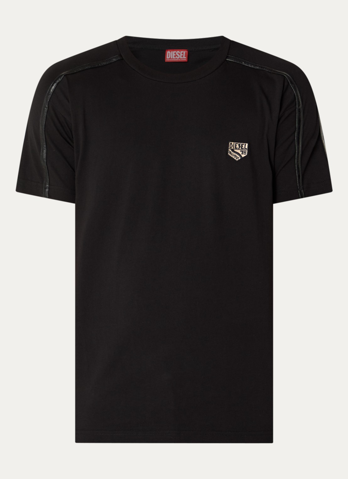 Diesel T-Norm T-shirt met borduring - voorkant zwart