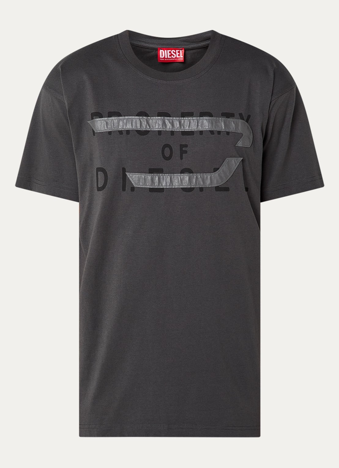 Diesel T-Norm-V11 T-shirt met logo - voorkant 3 donkergrijs