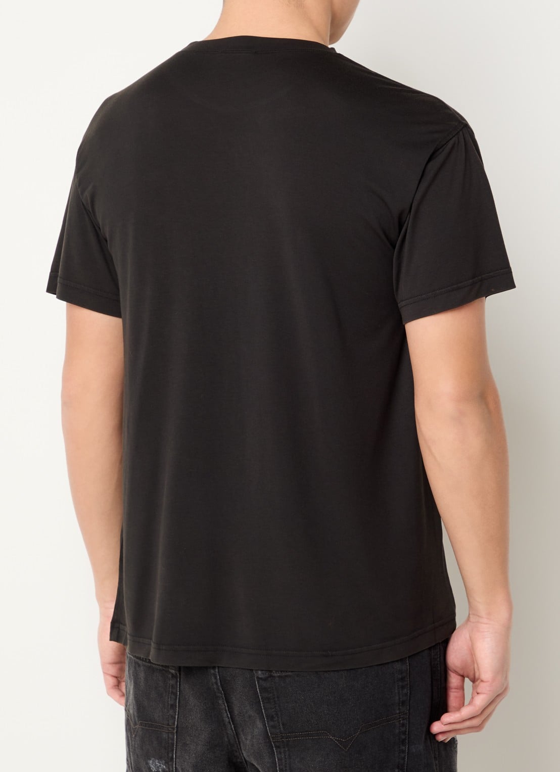 Diesel T-norms T-shirt met logoborduring - achterkant 4 zwart