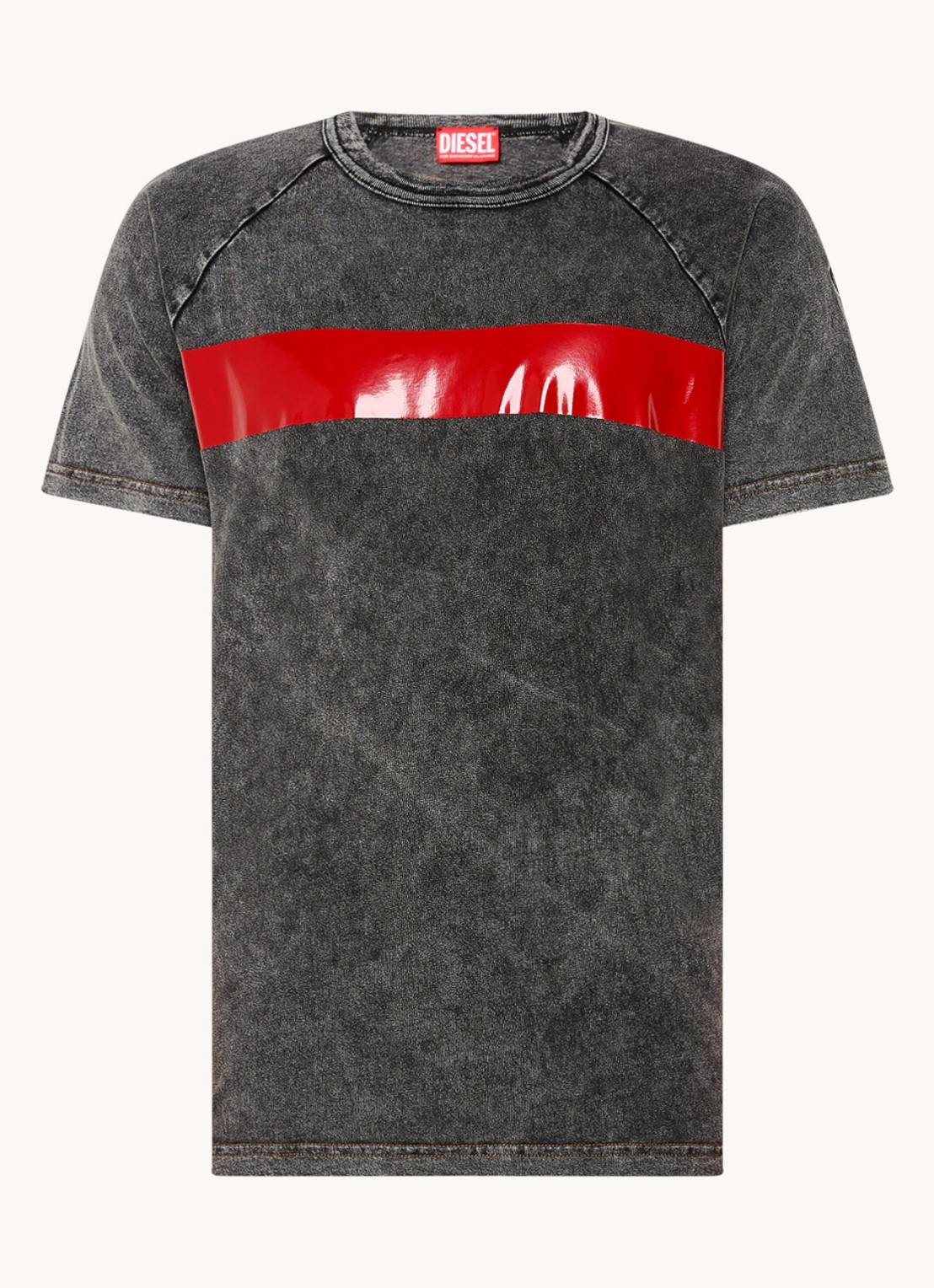 Diesel T-Radjust-Q1 T-shirt met verwassen afwerking - voorkant 3 donkergrijs