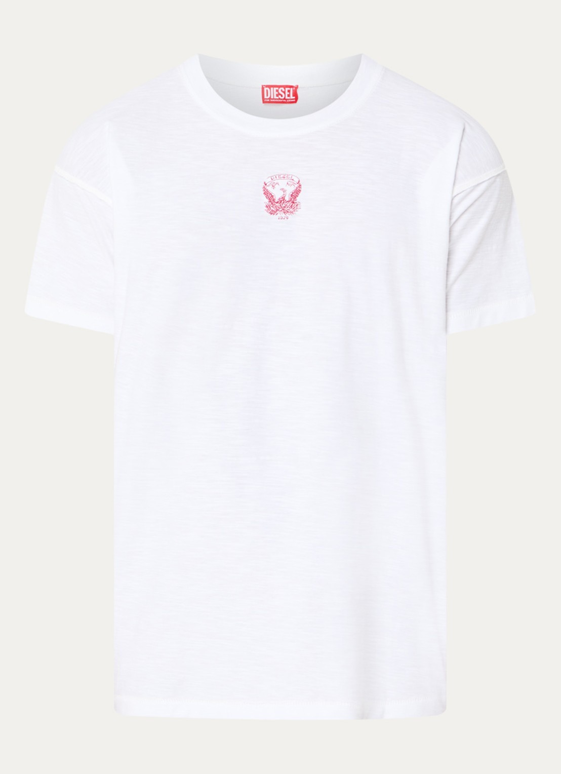 Diesel T-shirt met borduring - voorkant 3 wit