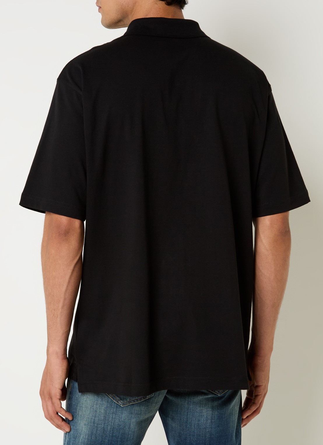 Diesel T-Vor-Od regular fit polo met halve rits en logo - achterkant 2 zwart
