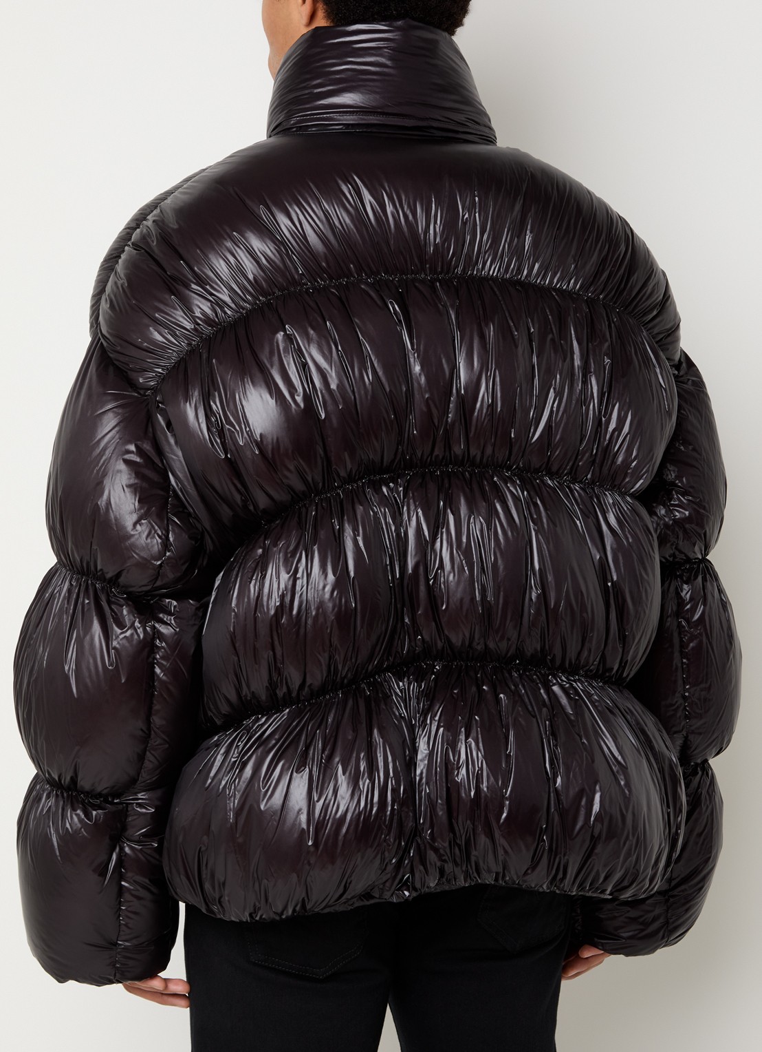 Diesel W-Choco puffer jack met ritszakken - achterkant 3 zwart