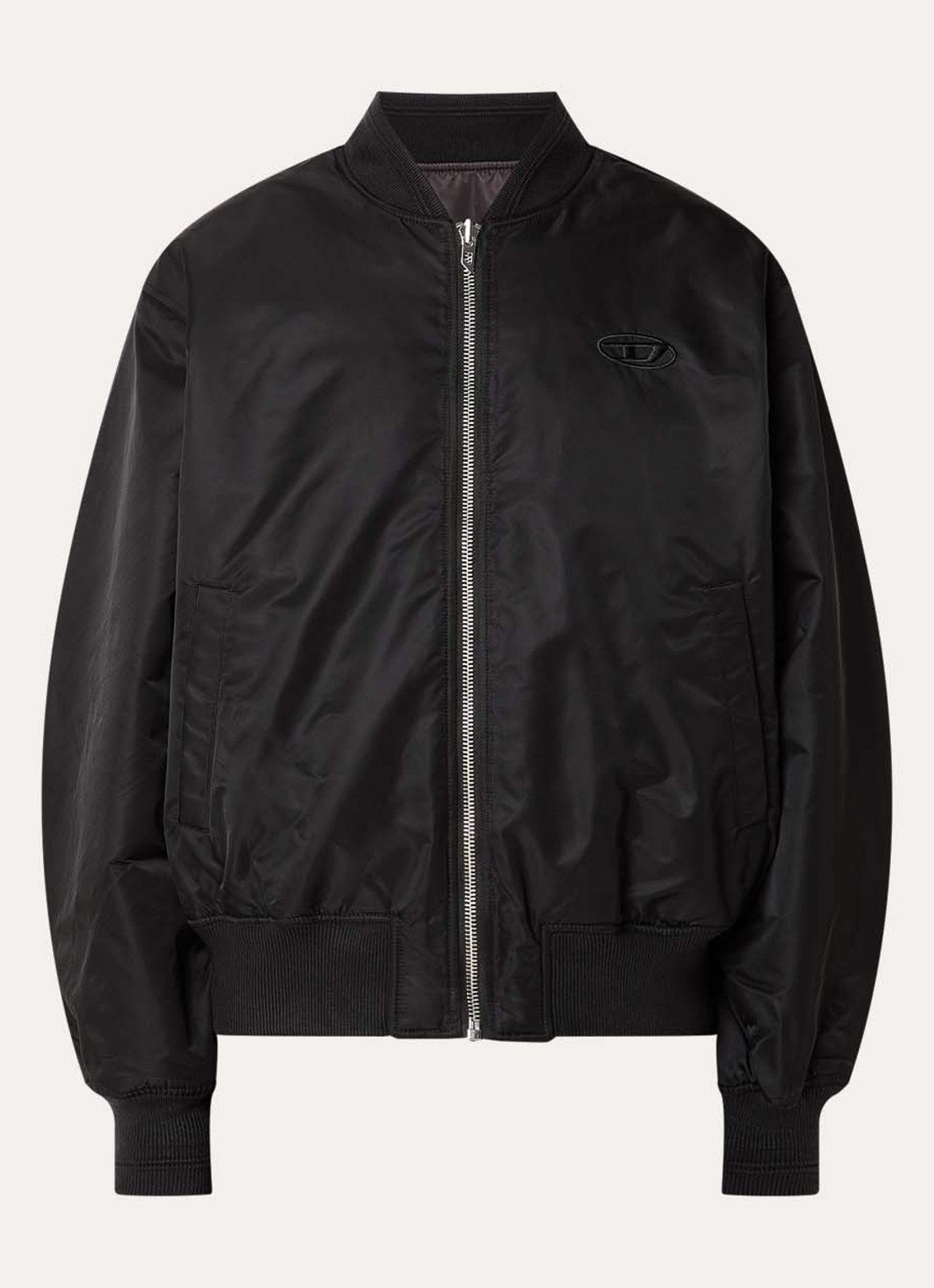 Diesel W-Type-D1 reversible bomberjack met donsvulling - voorkant 2 zwart