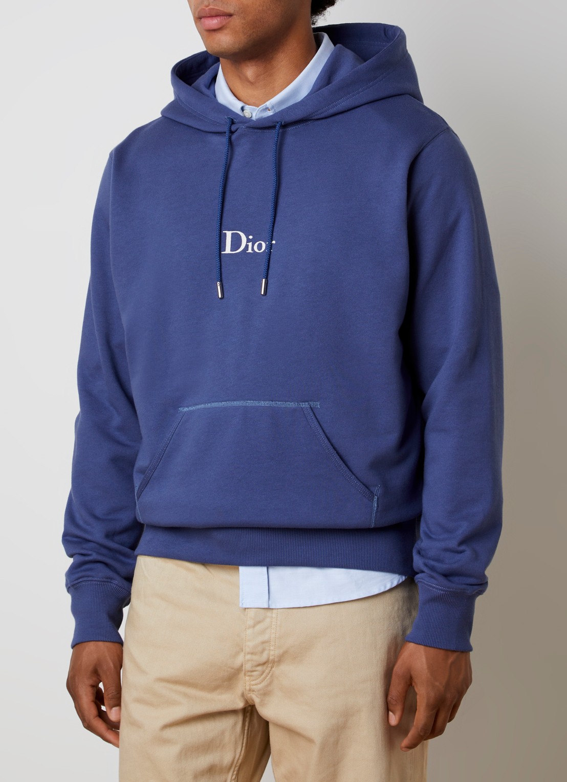 DIOR Hoodie met logo - detail staalblauw