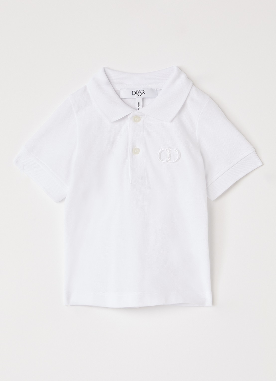 DIOR Polo met logoborduring - voorkant wit