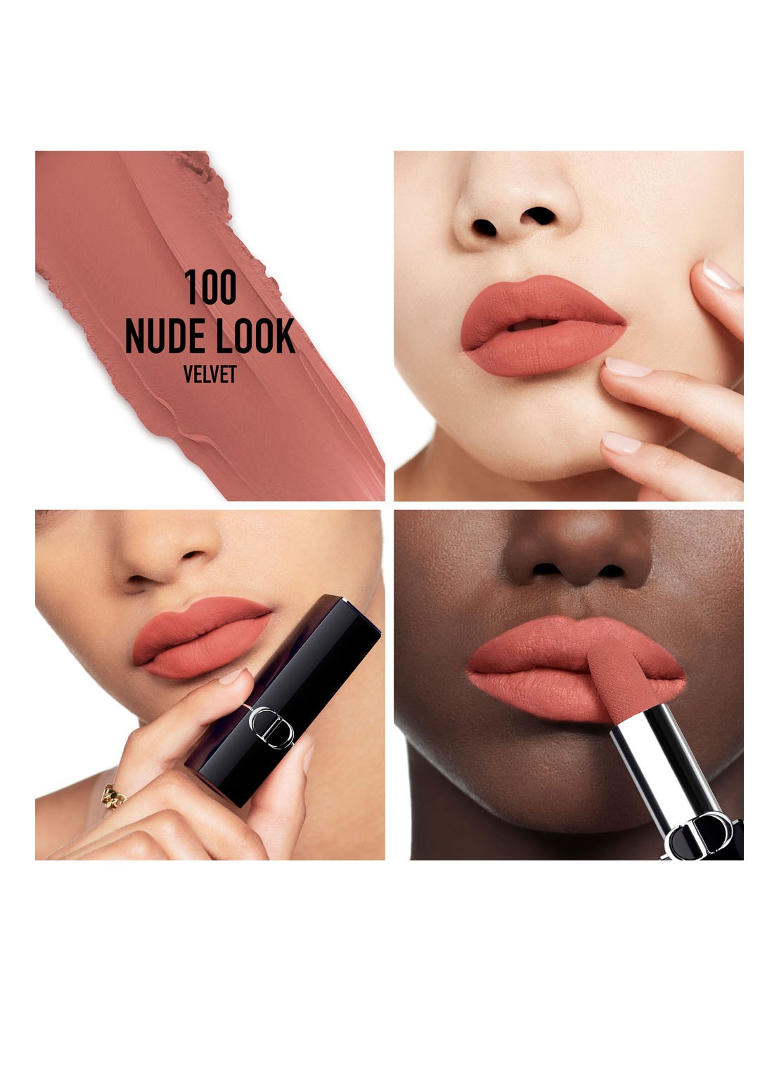 DIOR Rouge Dior Lipstick  - detail 4 fluweel - 100 nude look