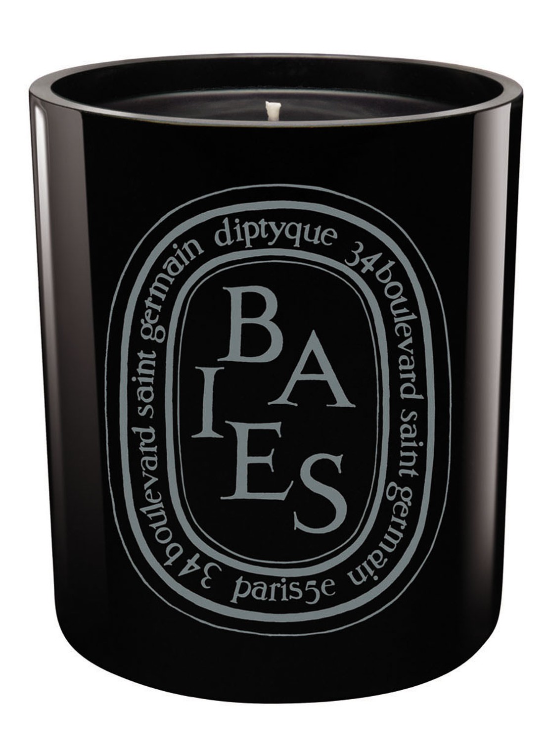 DIPTYQUE Black Baies Scented Candle - geurkaars 300 gram - voorkant zwart