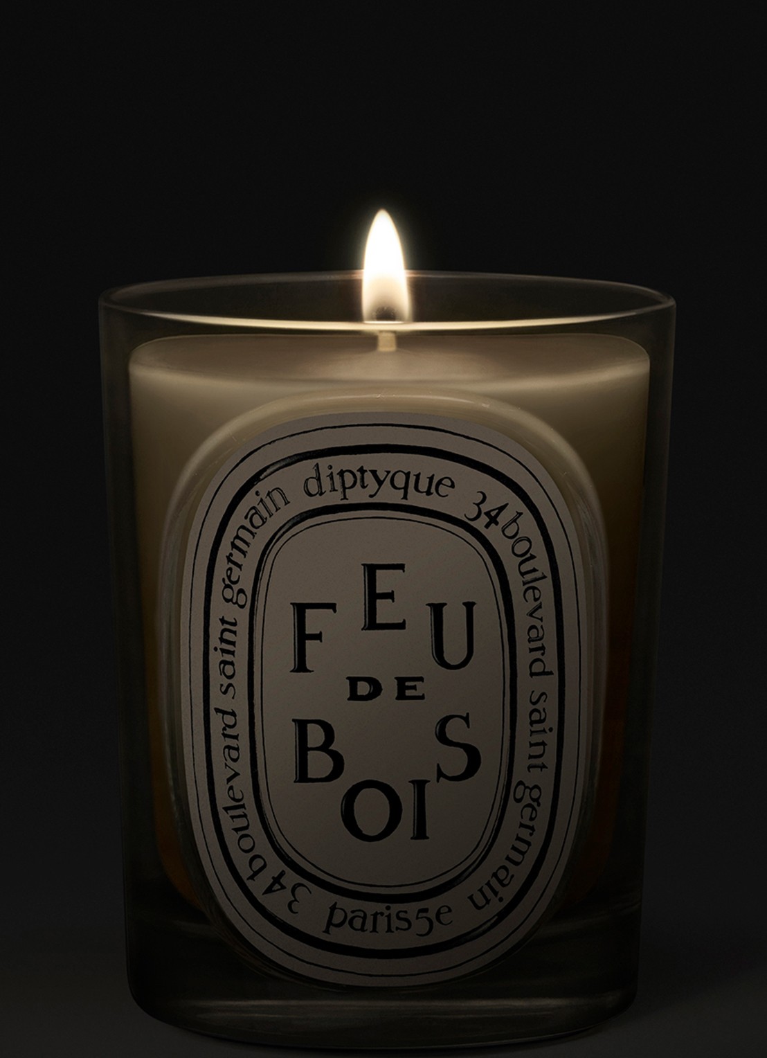 DIPTYQUE Feu de Bois Classic geurkaars 190 gram - voorkant 5 beige