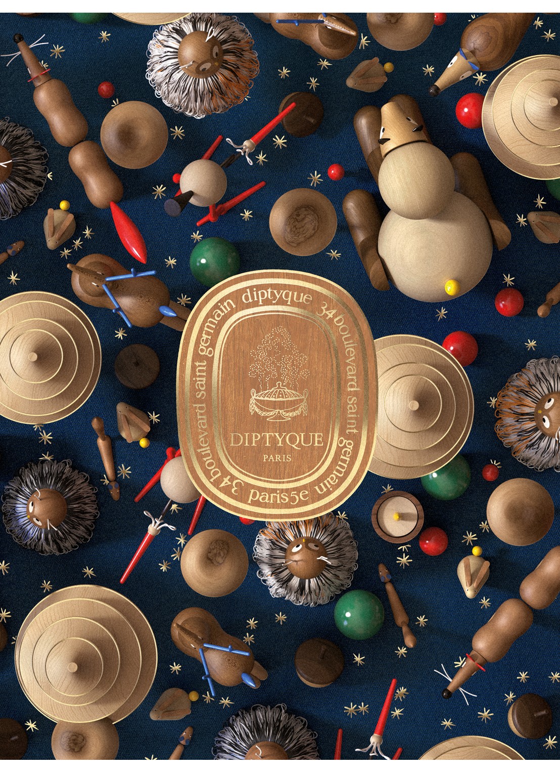 DIPTYQUE Limited Edition adventskalender - 25 dagen - detail 3 donkerblauw