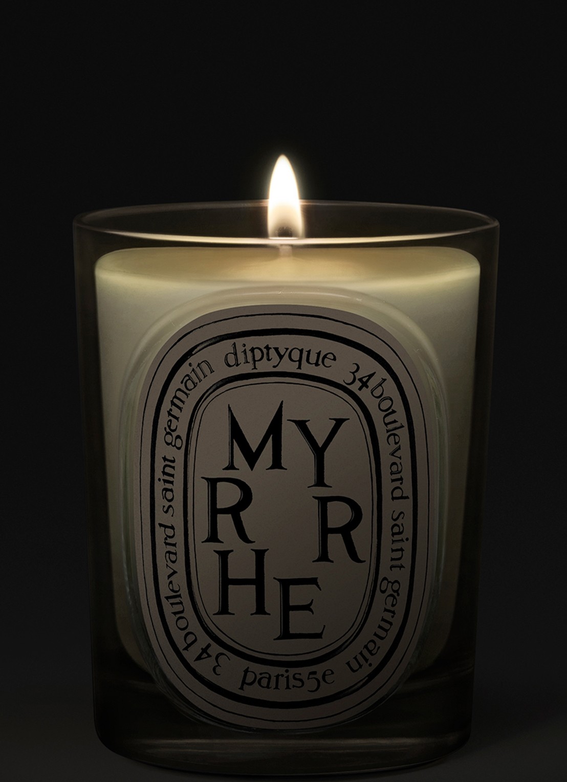 DIPTYQUE Myrrhe Classic geurkaars 190 gram - voorkant 2 beige
