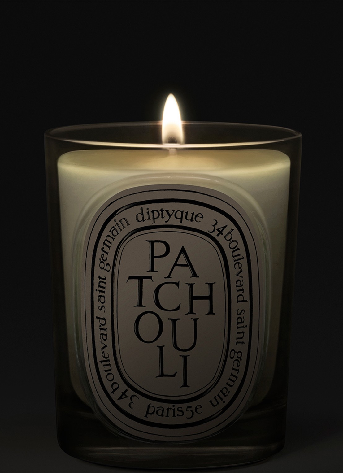 DIPTYQUE Patchouli Classic geurkaars 190 gram - voorkant 4 beige
