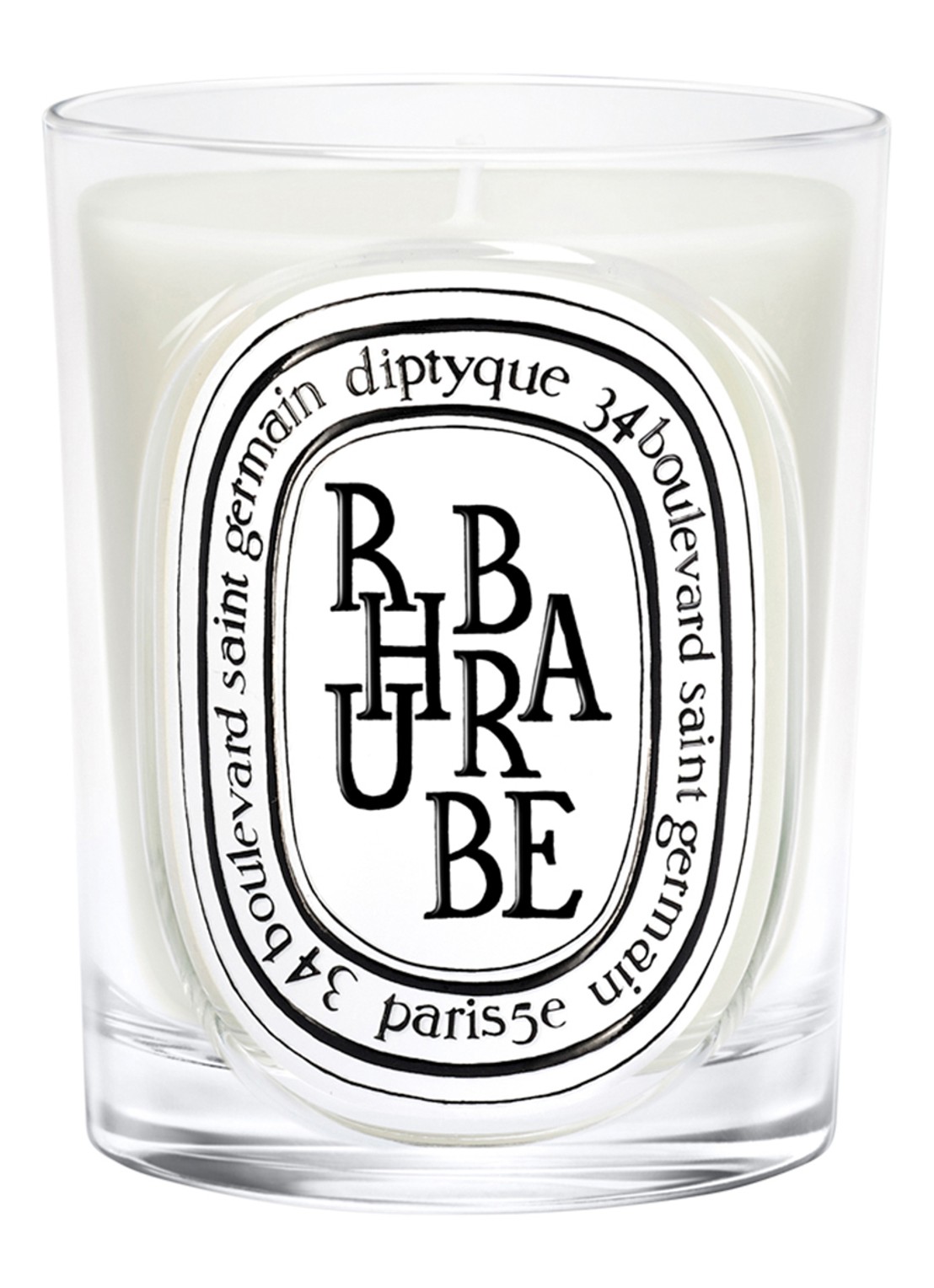 DIPTYQUE Rhubarbe Classic geurkaars 190 gram - voorkant beige