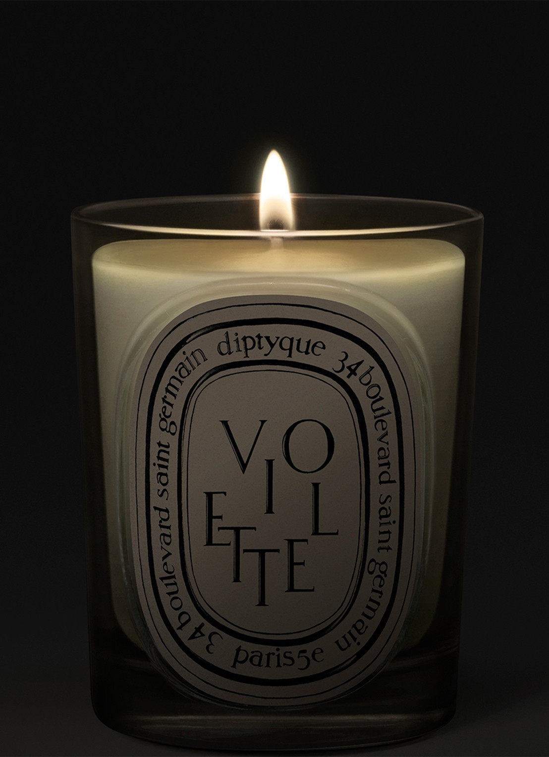 DIPTYQUE Violette Classic geurkaars 190 gram - voorkant 2 beige