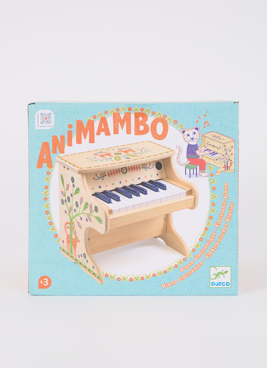 Djeco Animambo Piano van hout - voorkant 2 beige