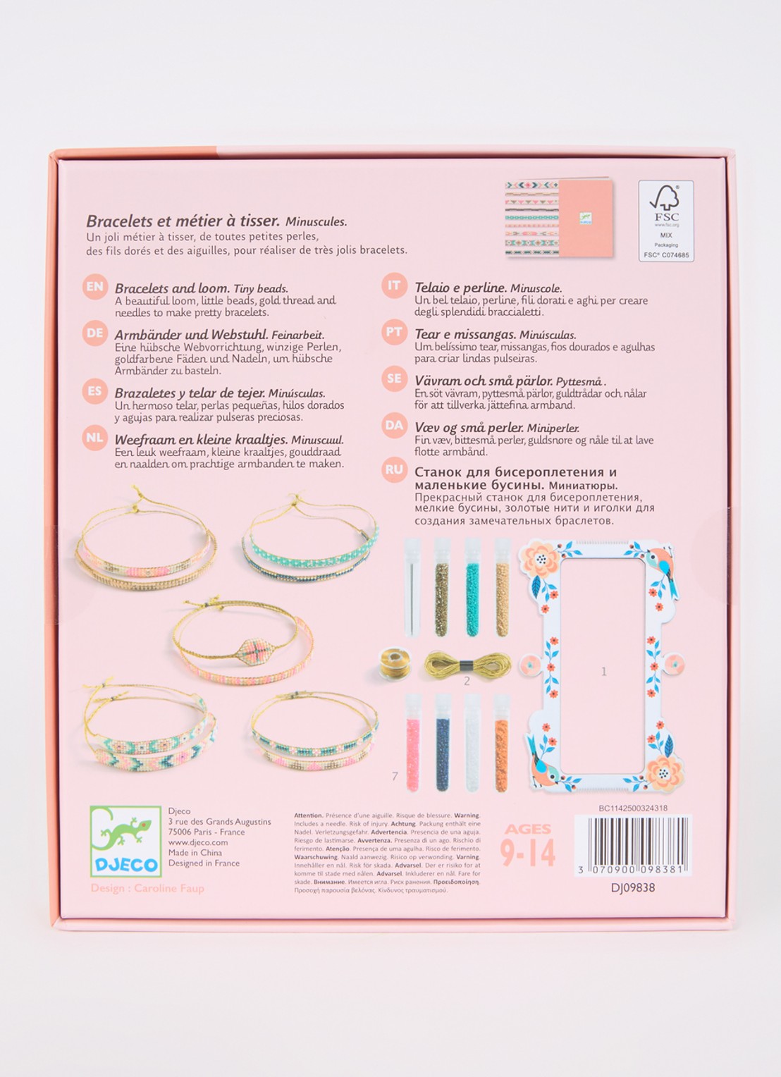 Djeco Armbandjes en Weefraam knutselset  - voorkant 2 multicolor