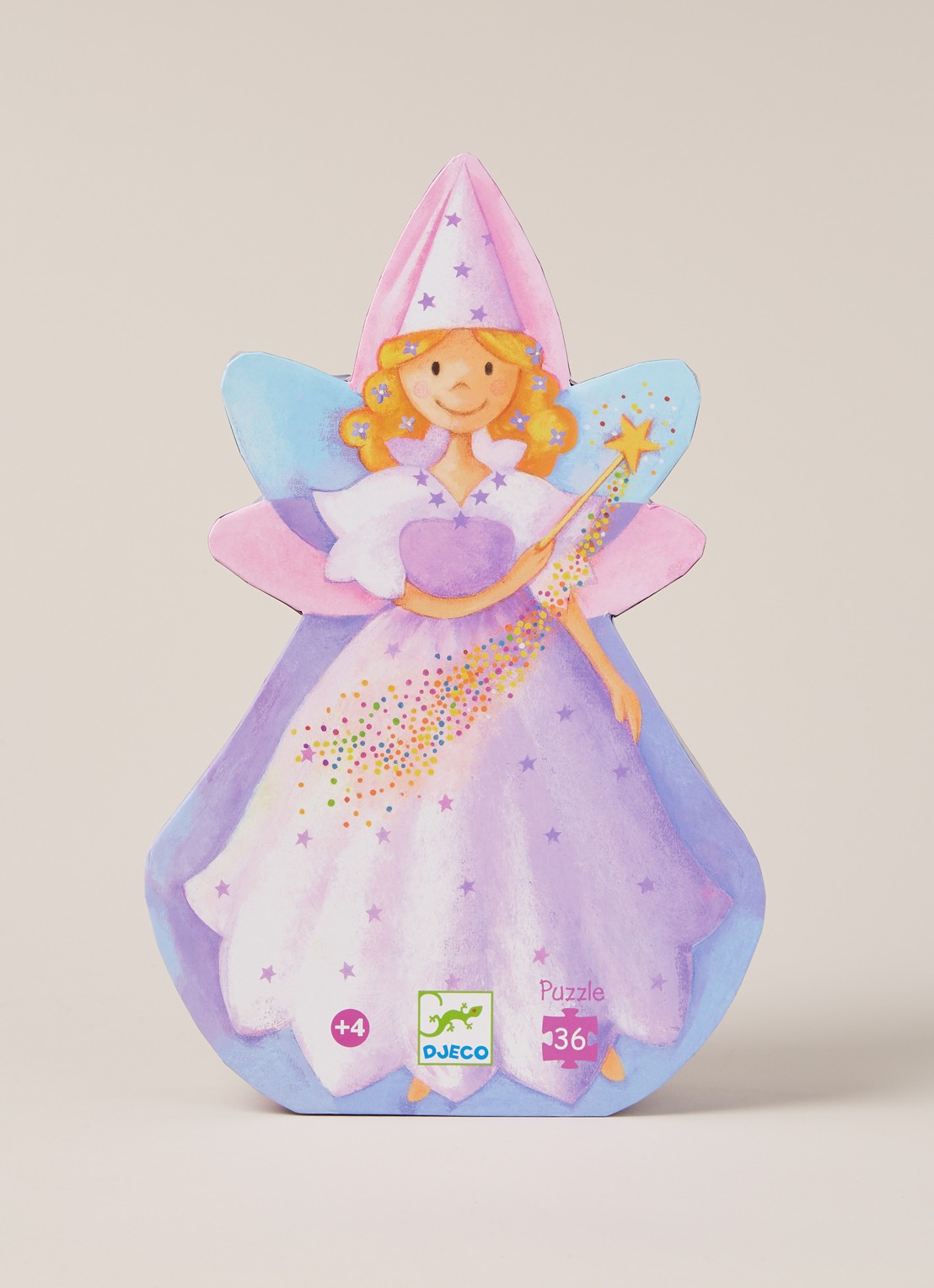 Djeco De Fee en de Eenhoorn legpuzzel 36 stukjes - voorkant 2 lila