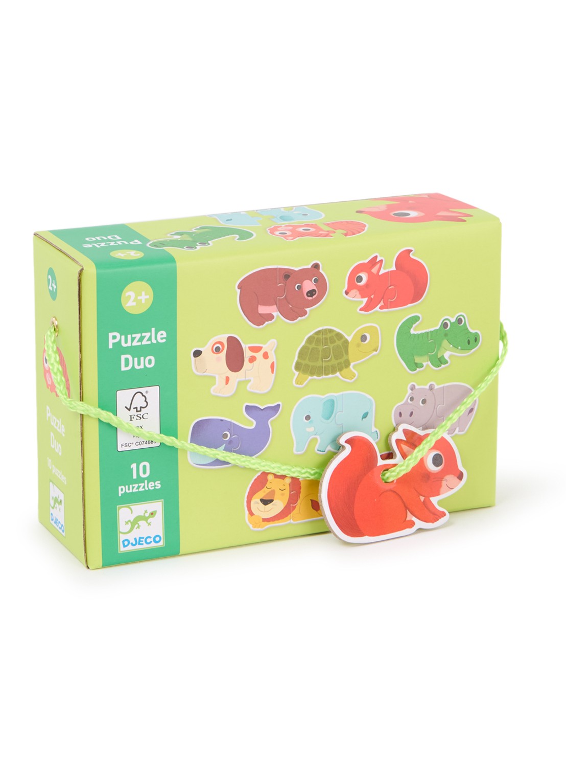 Djeco Dieren duo-puzzel 10 x 2 stukjes - voorkant multicolor