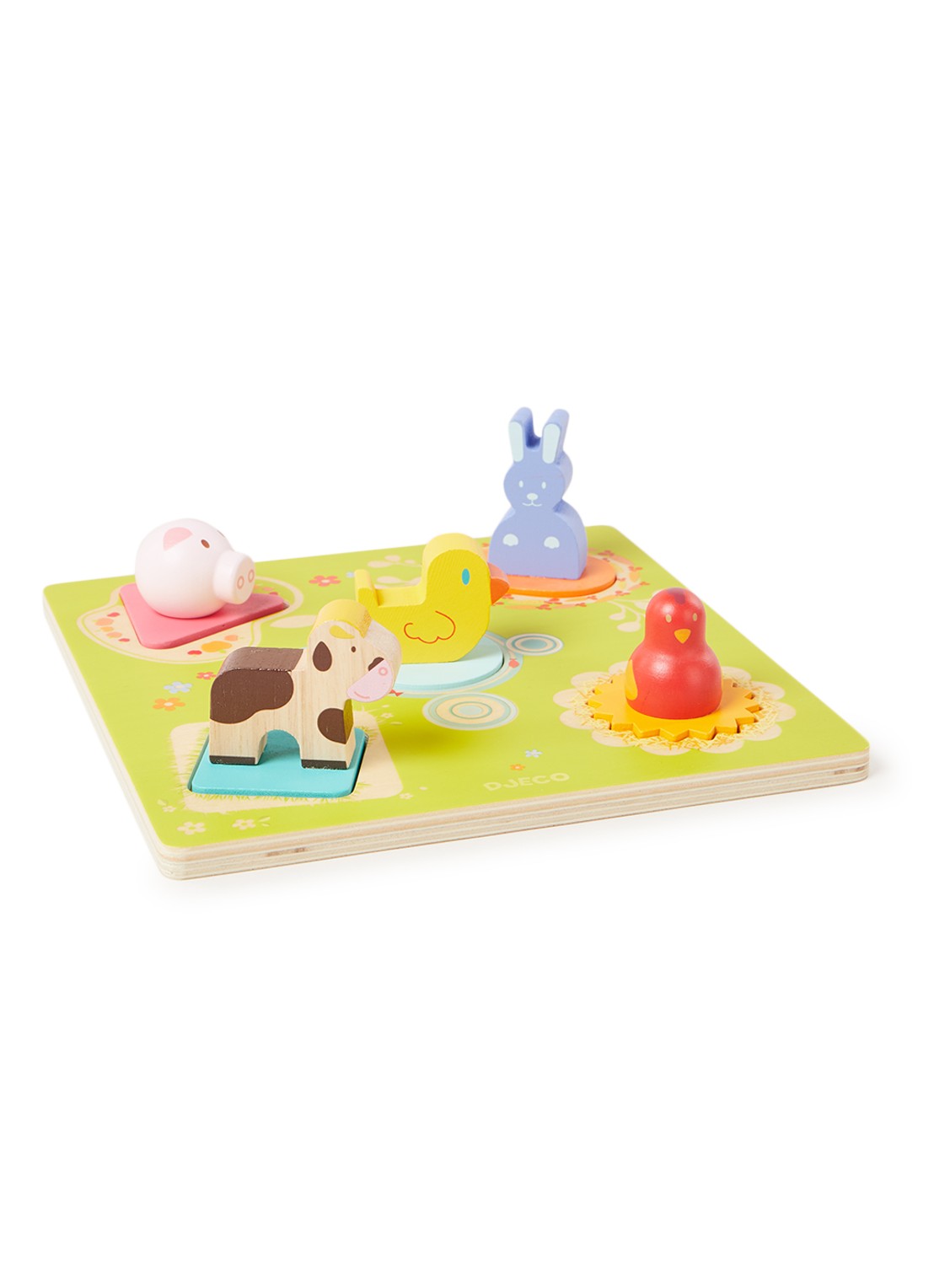 Djeco Dieren houten vormenpuzzel 5 stukjes - voorkant undefined