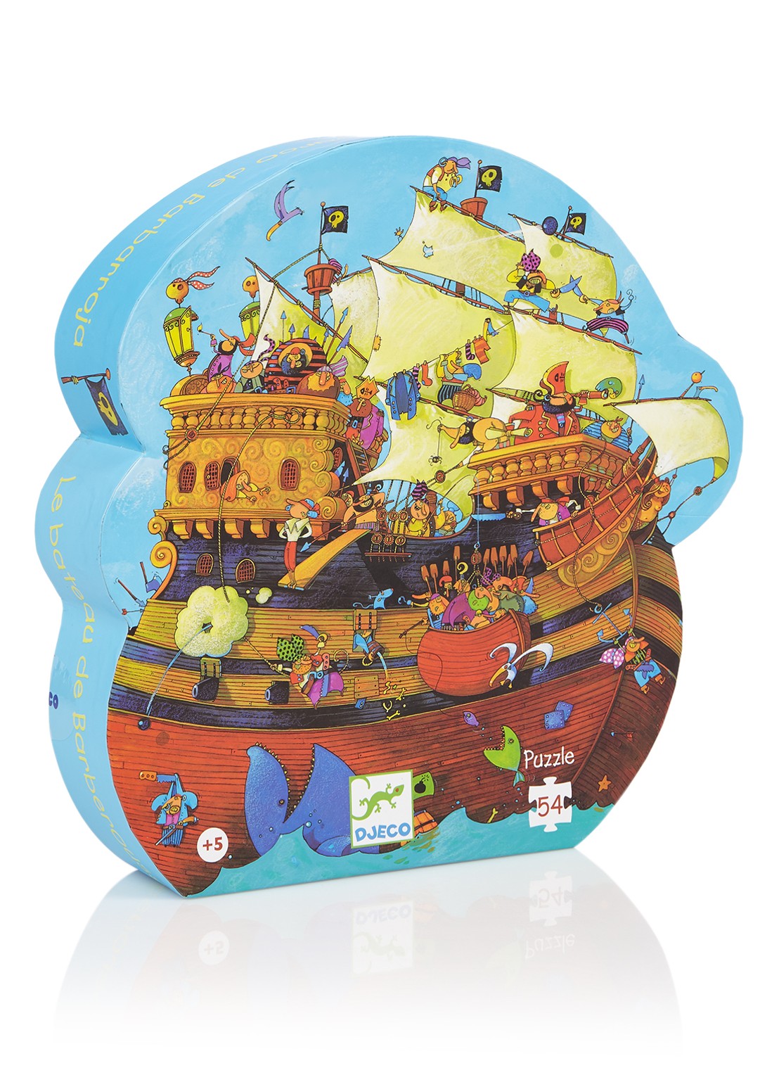 Djeco Het schip van Roodbaard legpuzzel 54 stukjes - voorkant bruin