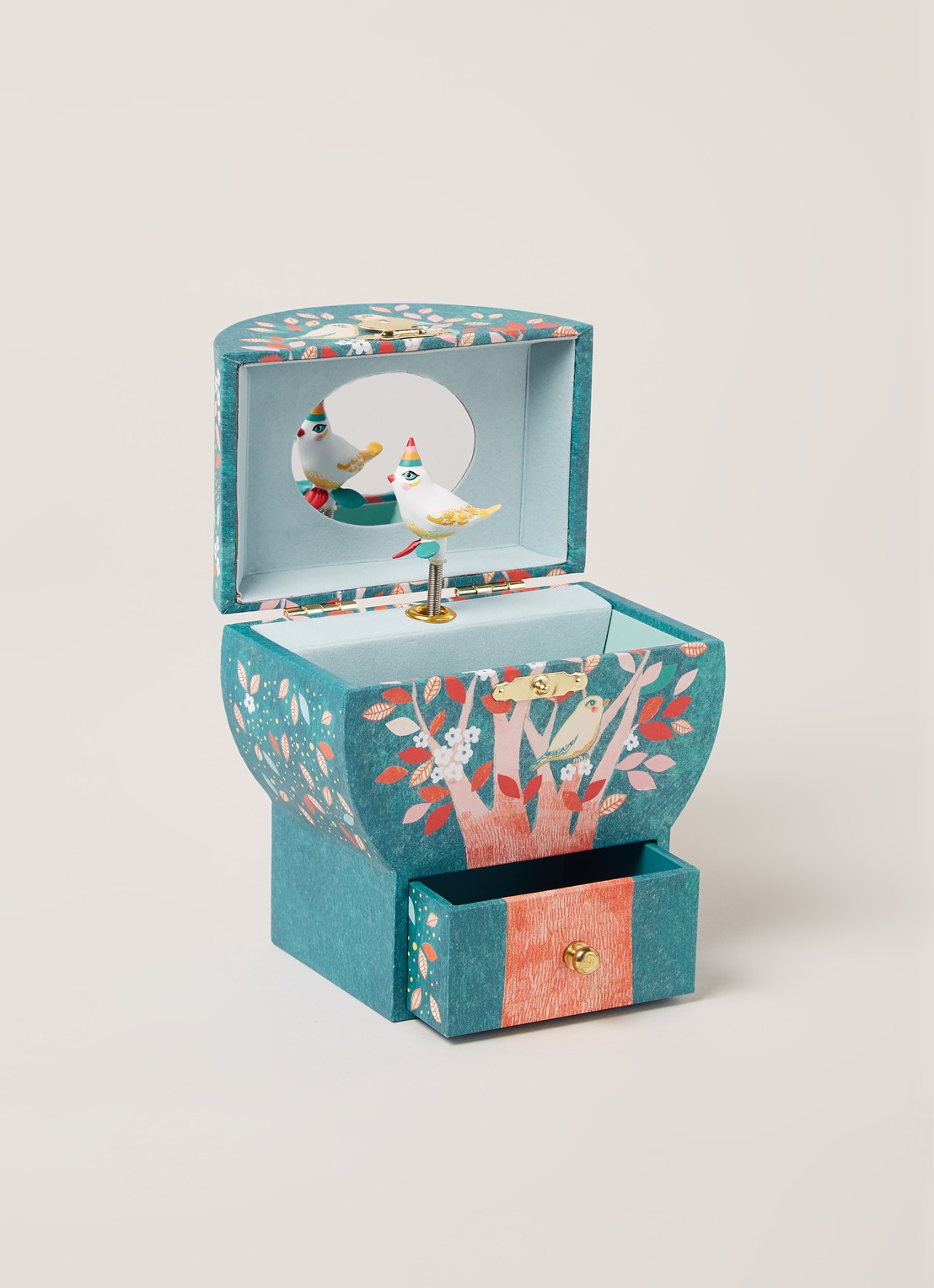 Djeco Vogel muziekdoosje voor sieraden - voorkant 3 blauw