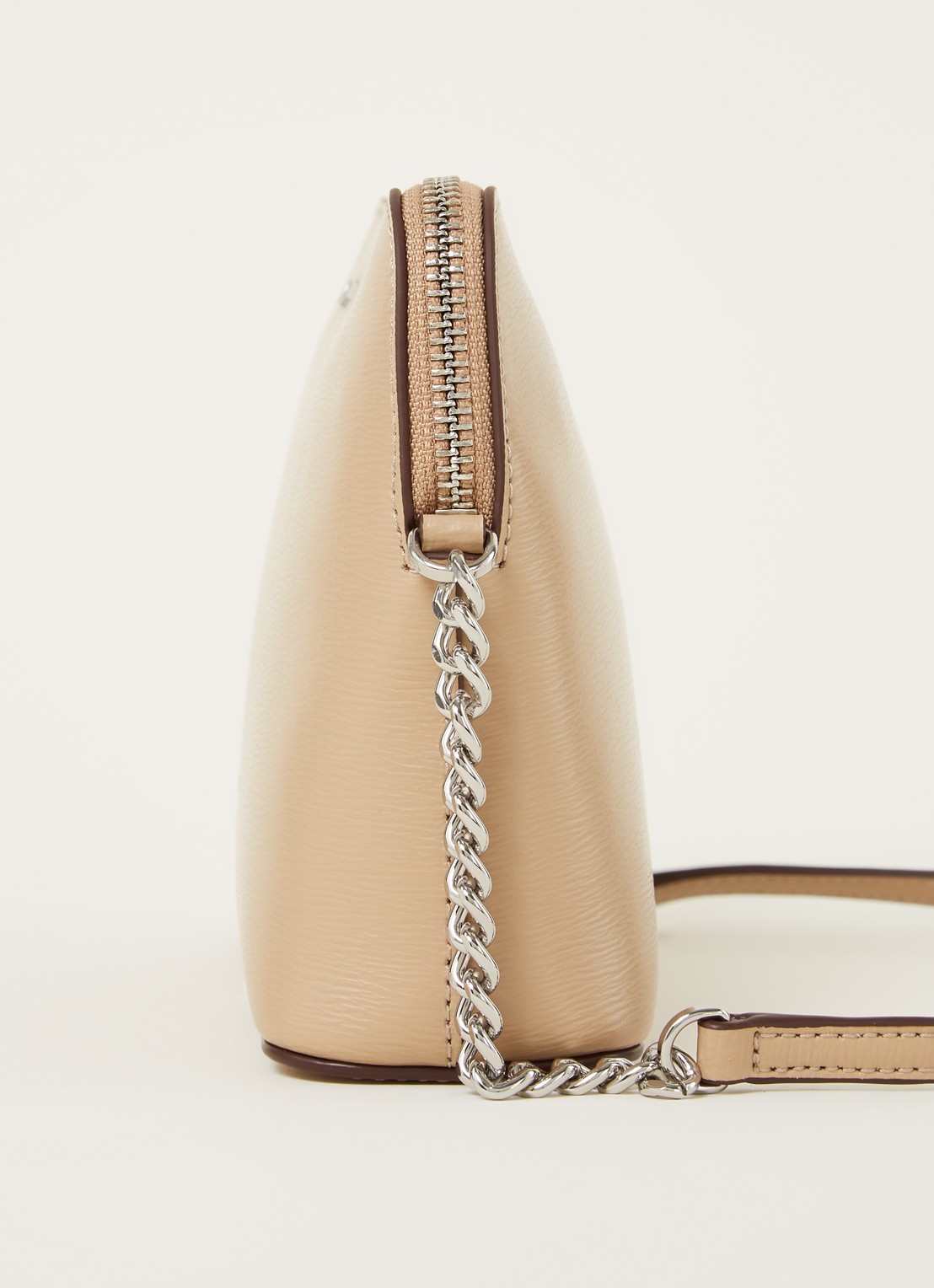 DKNY Bryant Dome crossbodytas van leer - detail 2 beige