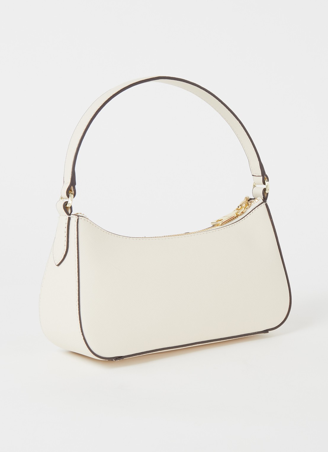 DKNY Carol schoudertas van leer - achterkant 4 creme