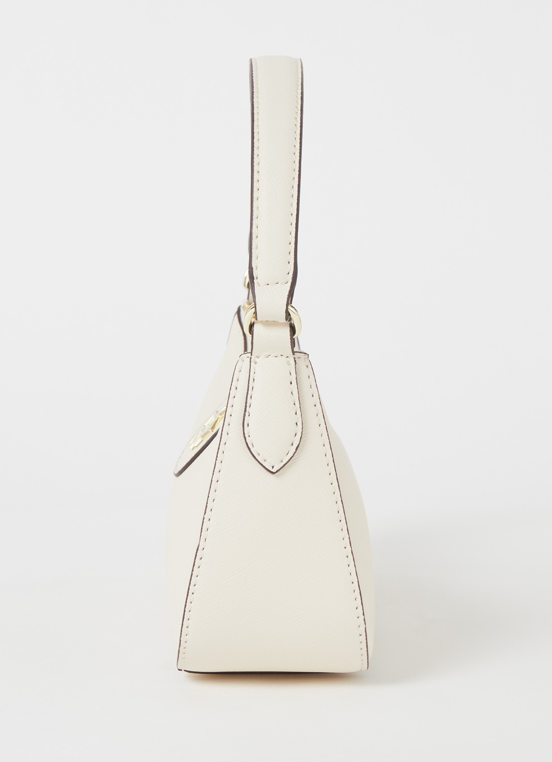 DKNY Carol schoudertas van leer - detail 2 creme