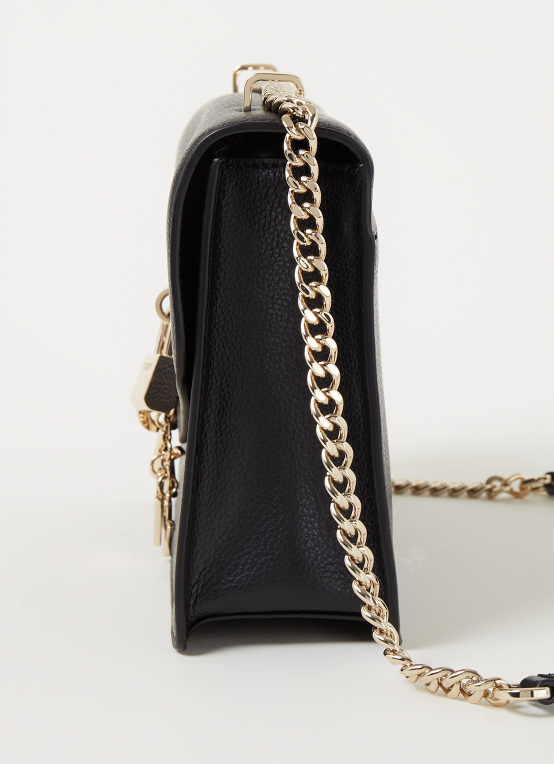 DKNY Elissa Large schoudertas van leer - detail 4 zwart