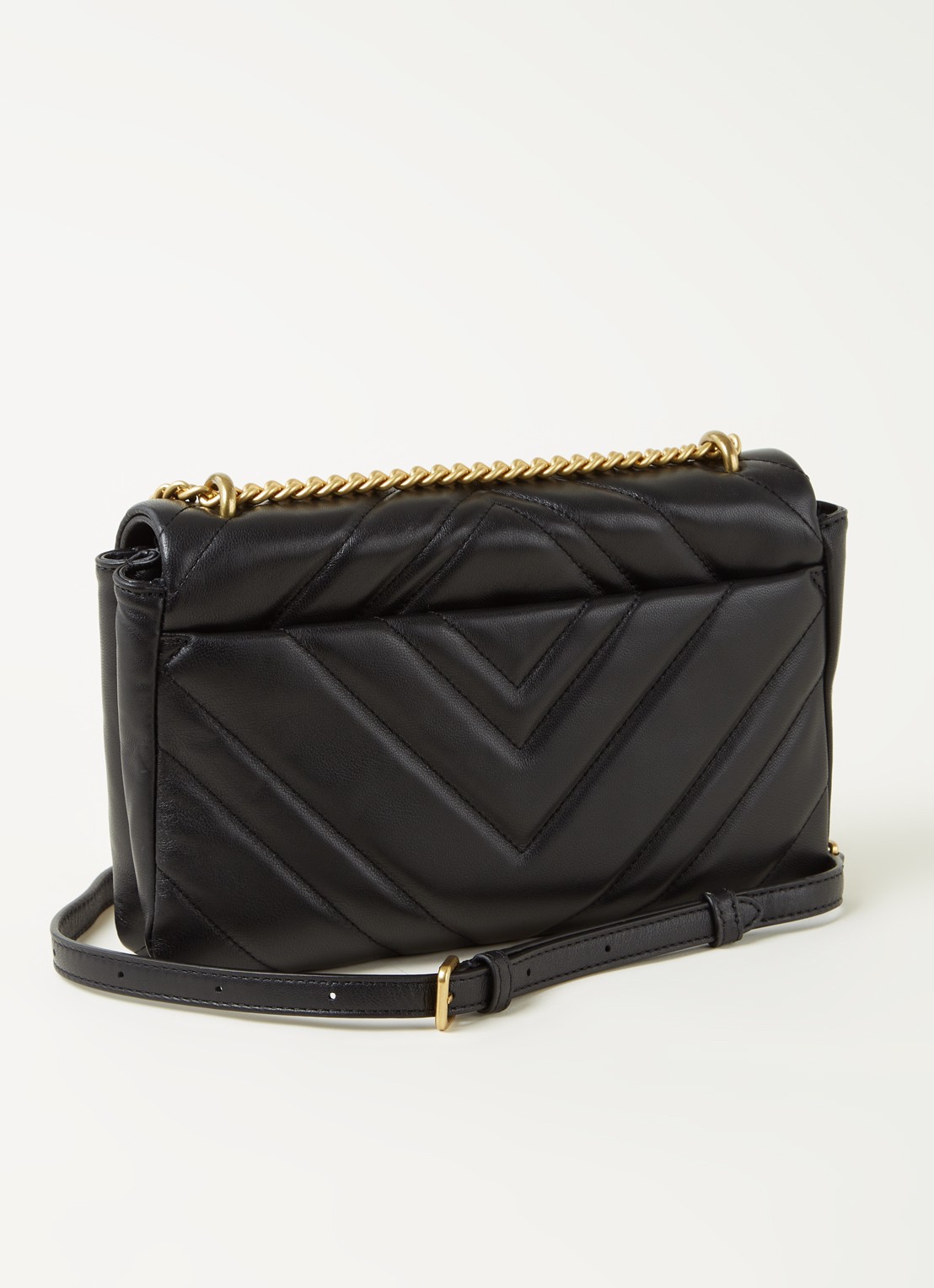 DKNY Vivian crossbodytas van leer - achterkant 5 zwart