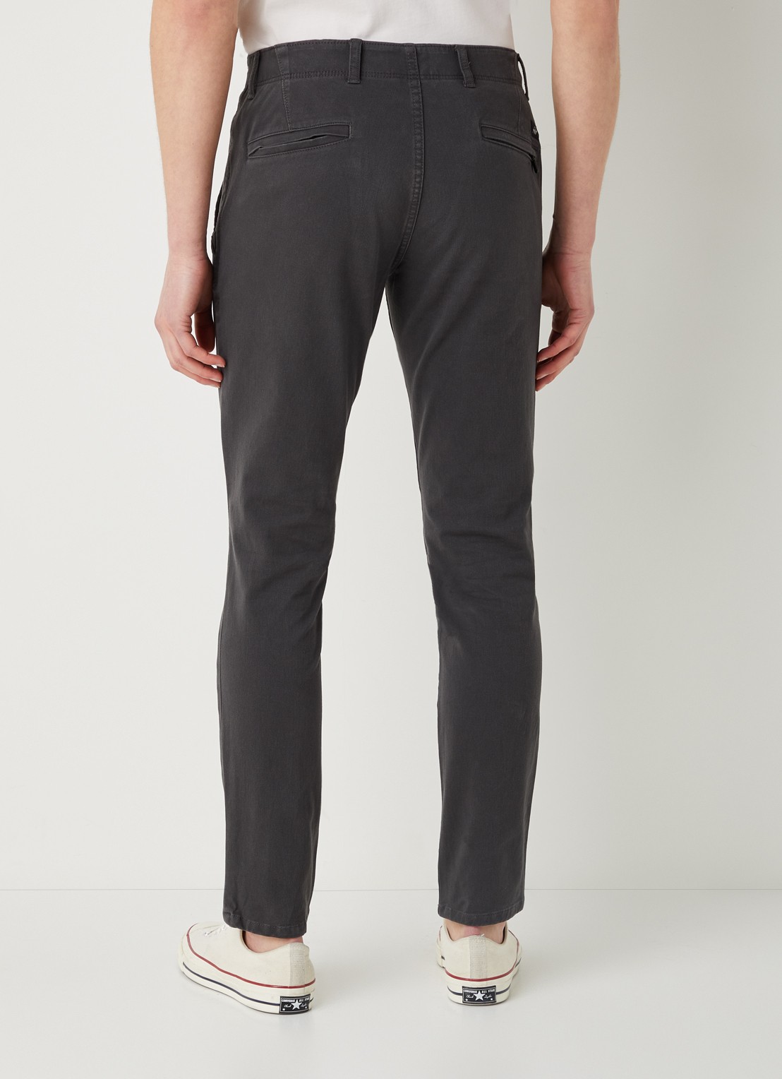 Dockers Alpha skinny fit chino met steekzakken  - achterkant antraciet