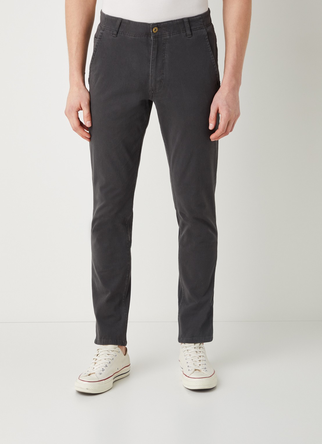 Dockers Alpha skinny fit chino met steekzakken  - detail 4 antraciet