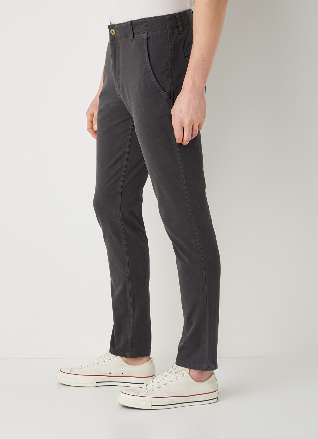 Dockers Alpha skinny fit chino met steekzakken  - detail 5 antraciet