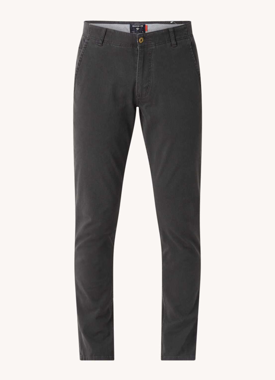 Dockers Alpha skinny fit chino met steekzakken  - voorkant 2 antraciet