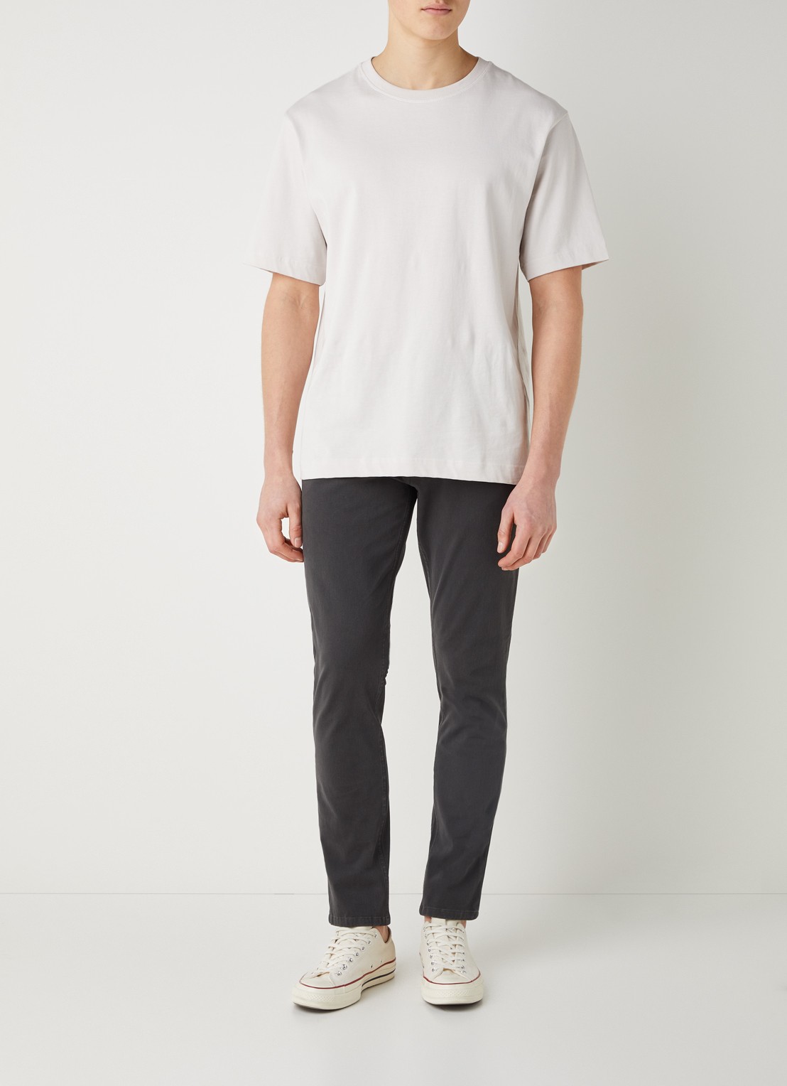 Dockers Alpha skinny fit chino met steekzakken  - voorkant 3 antraciet