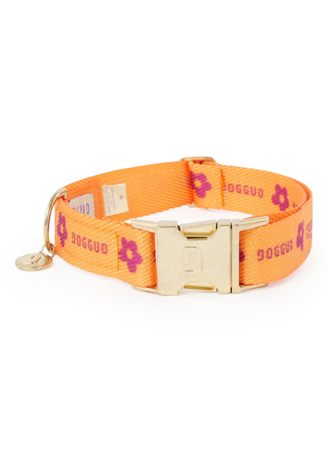 DOGGUO Flower collar M halsband voor honden 36 x 52 cm - voorkant 6 oranje