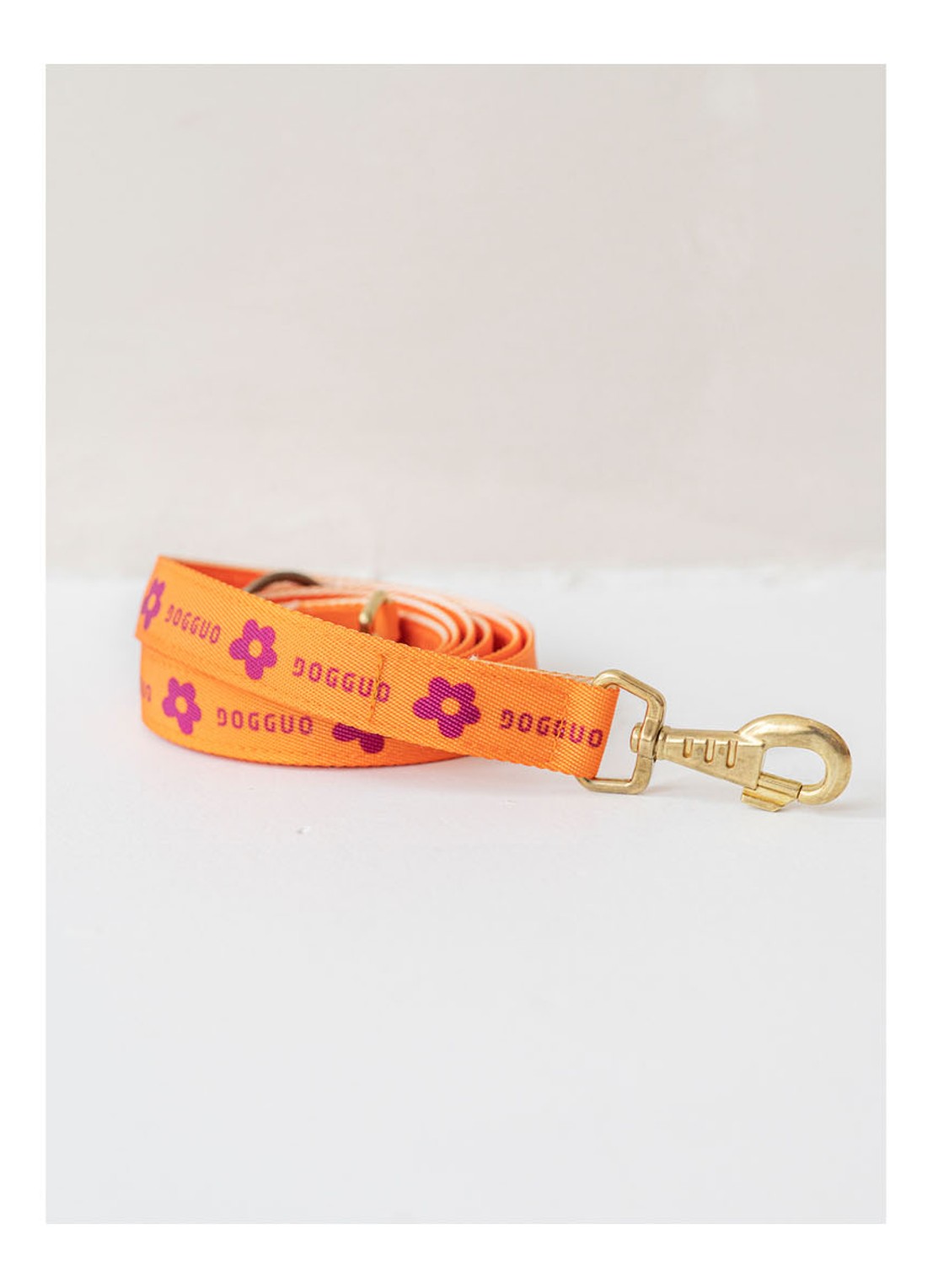DOGGUO Flower leash hondenriem 200 cm - detail 3 oranje