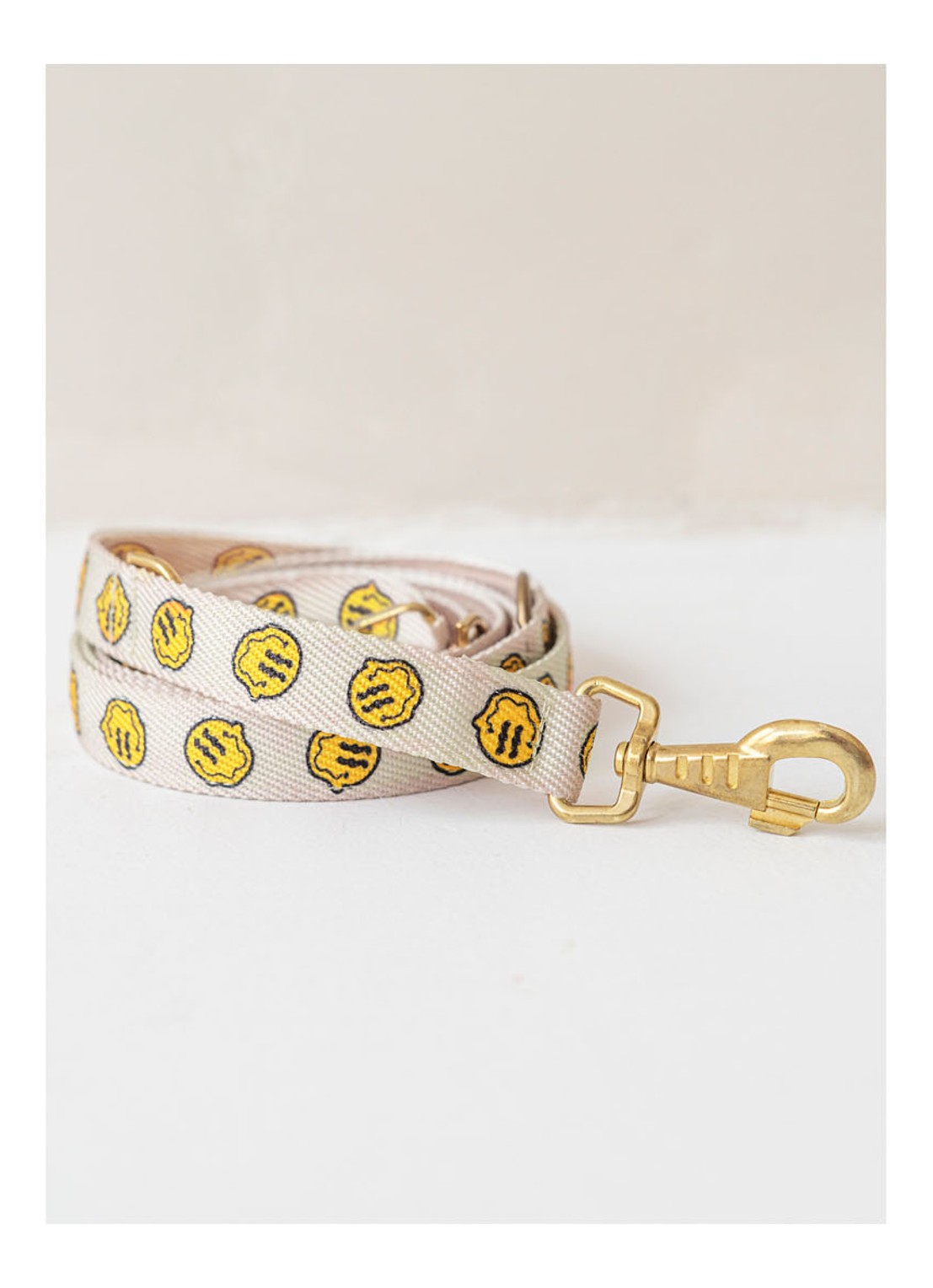 DOGGUO Smiley leash hondenriem 200 cm - detail 3 beige