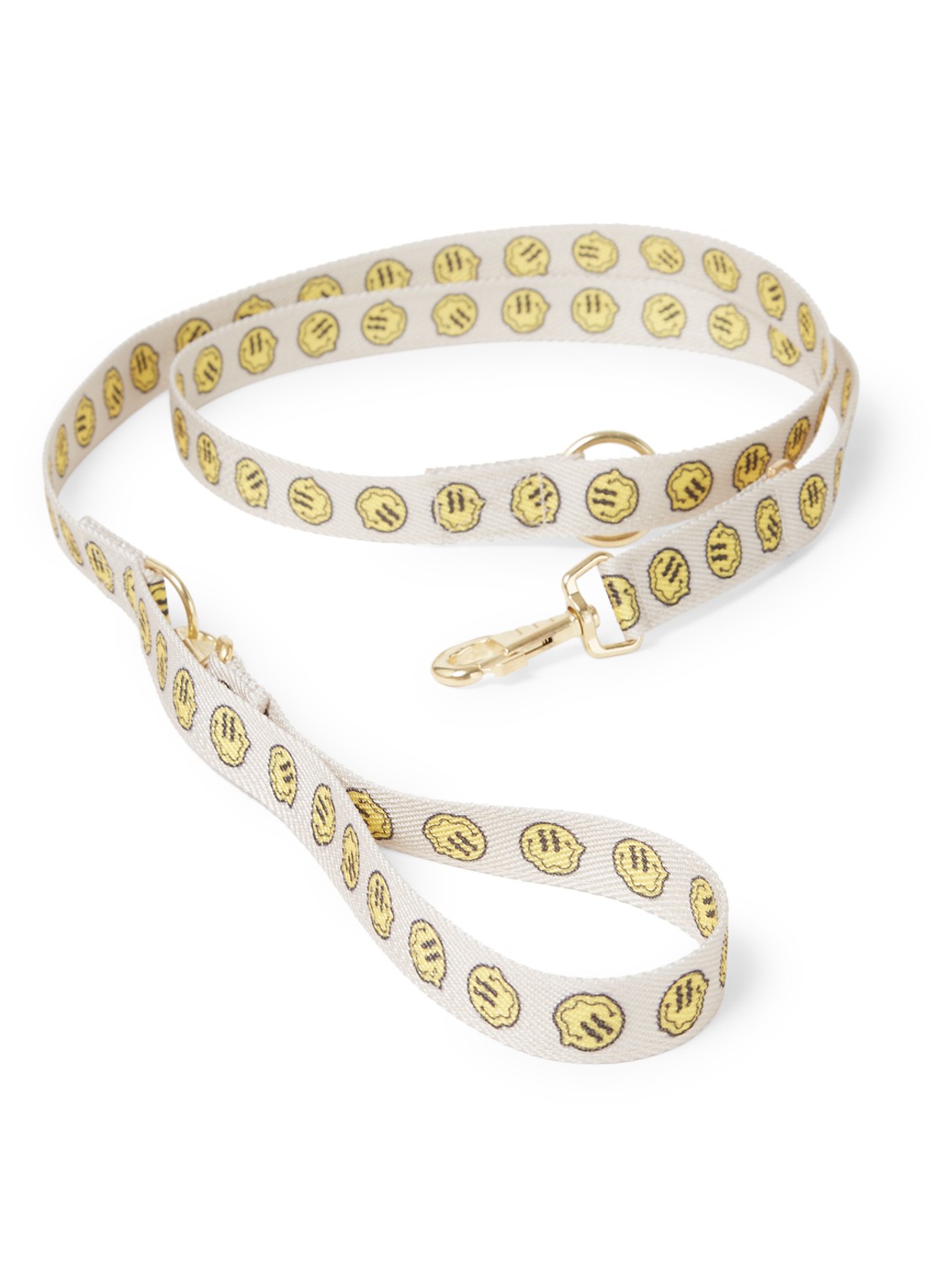 DOGGUO Smiley leash hondenriem 200 cm - voorkant beige