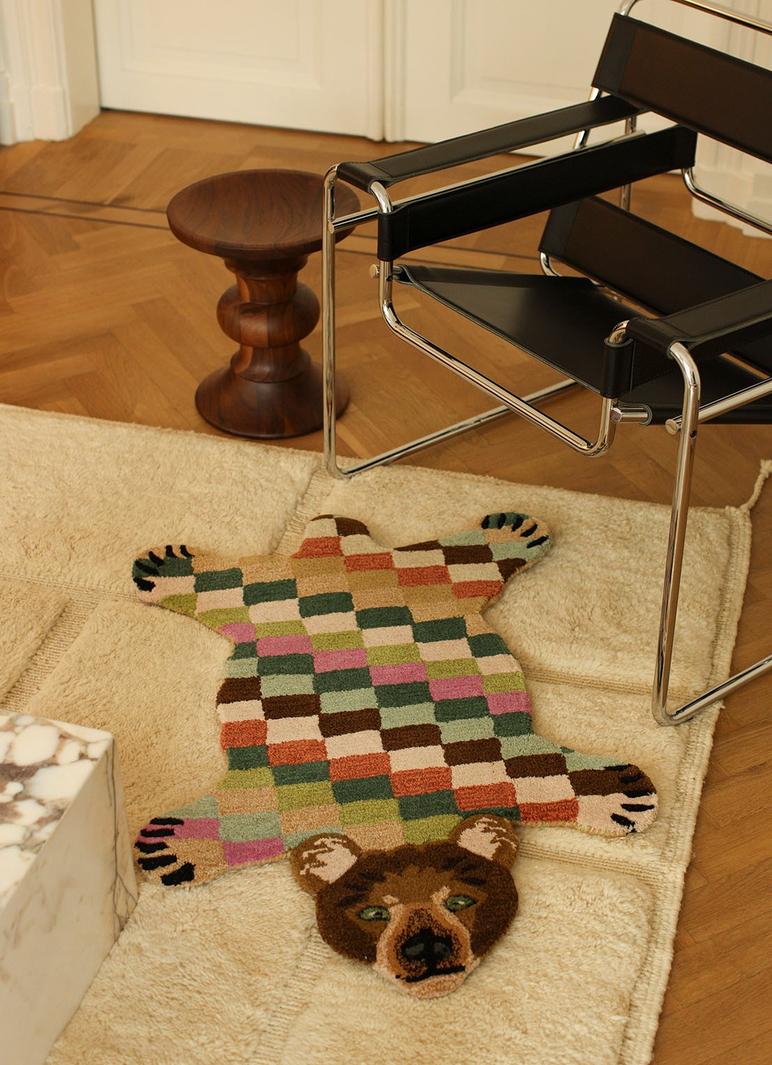 Doing Goods Archie Check vloerkleed 145x97cm - voorkant 4 multicolor