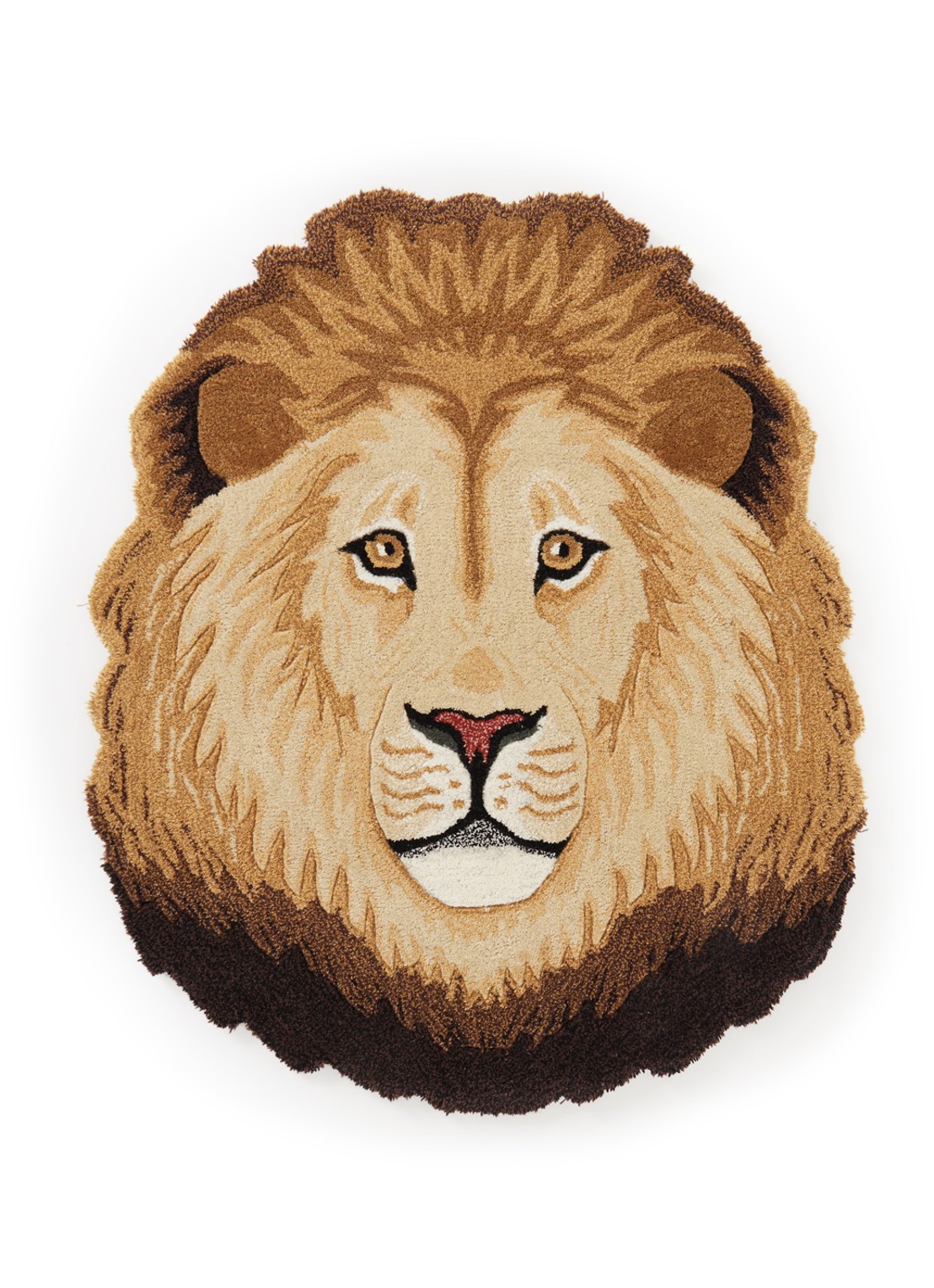 Doing Goods Ari Lion Head vloerkleed 95 x 113 cm - voorkant 2 lichtbruin