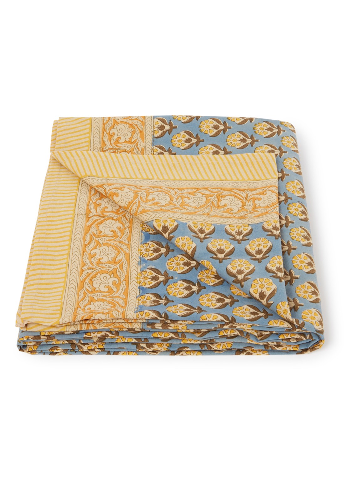 Doing Goods Blue Emma plaid 240 x 280 cm - voorkant 4 blauwgrijs