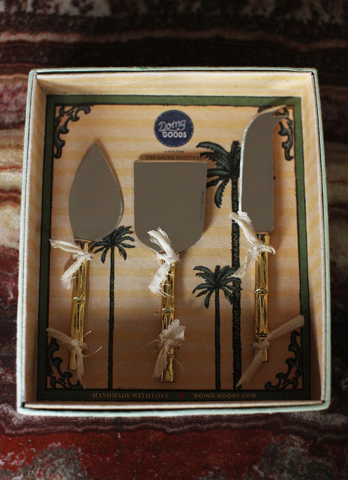 Doing Goods Bodhi Bamboo kaasmes set van 3 in giftbox - detail 3 brons