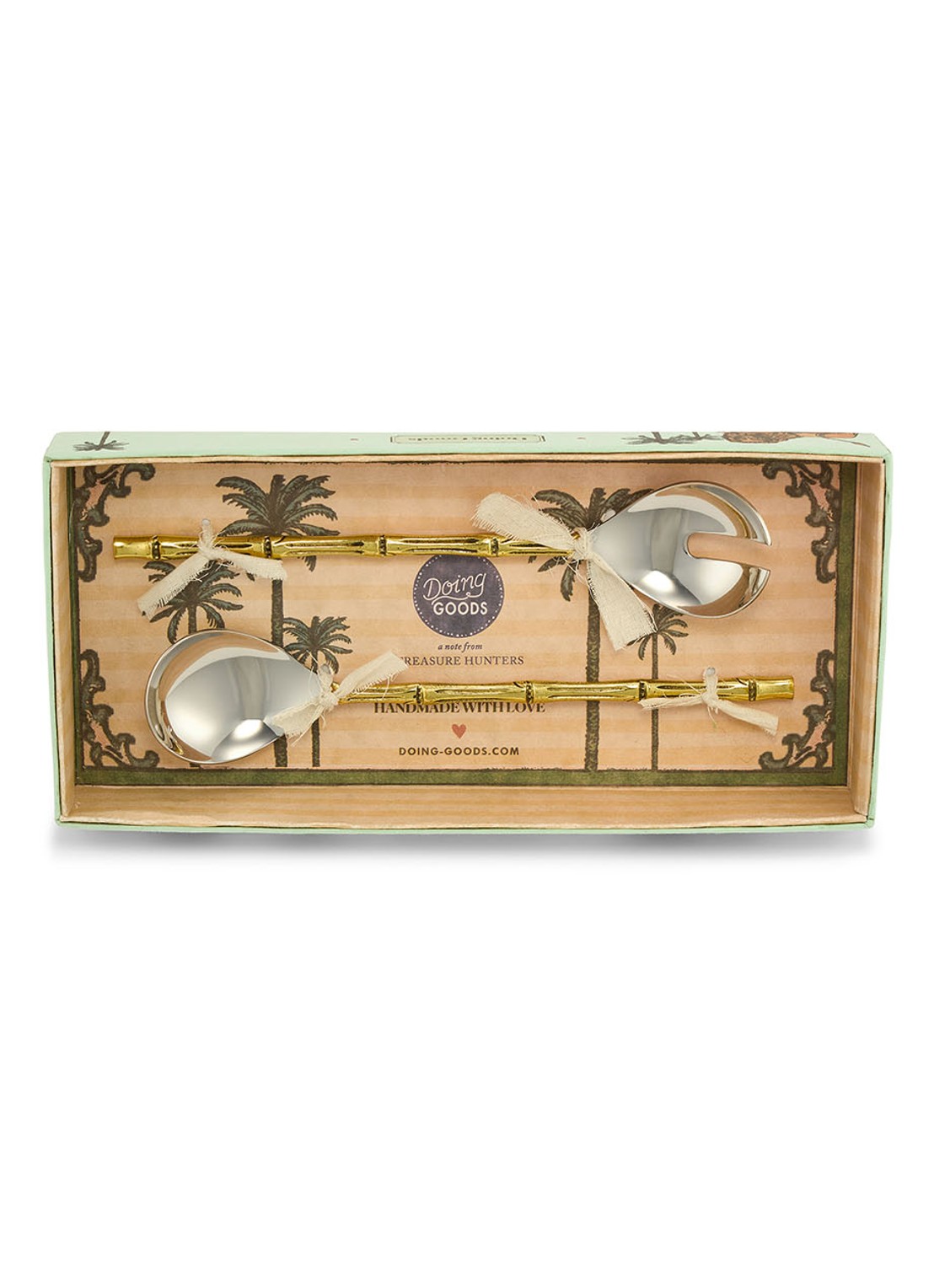 Doing Goods Bodhi Bamboo saladebestek set van 2 in giftbox - achterkant brons