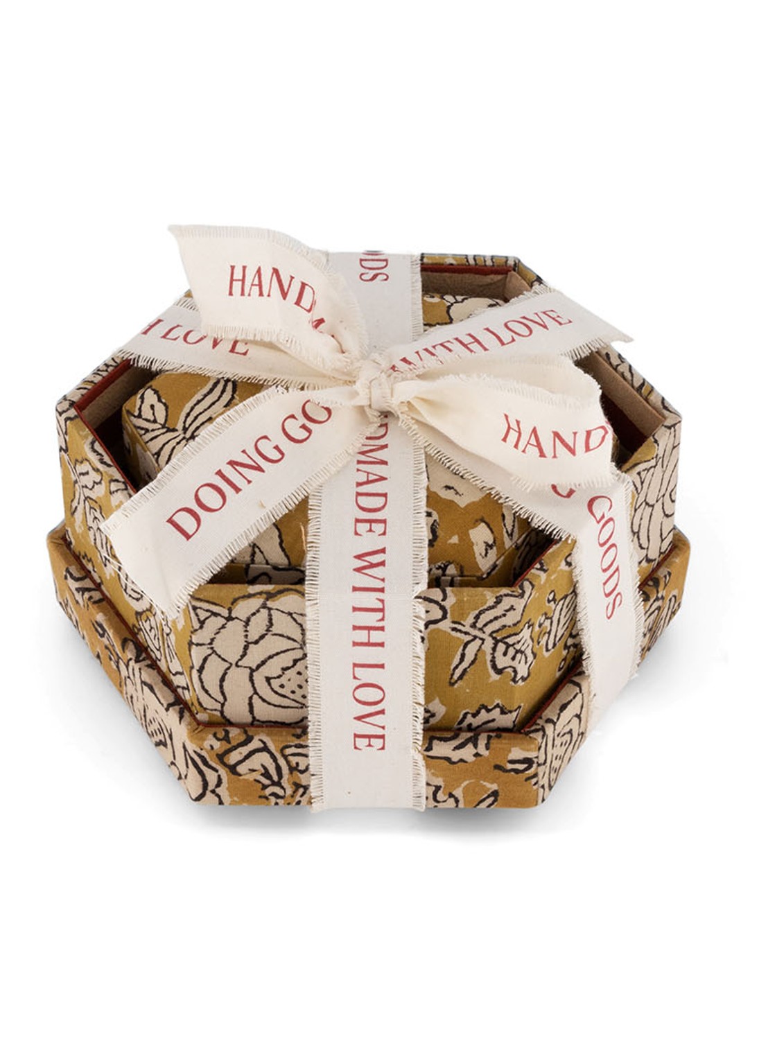 Doing Goods Botanical doos set van 2 - achterkant 3 donkergeel